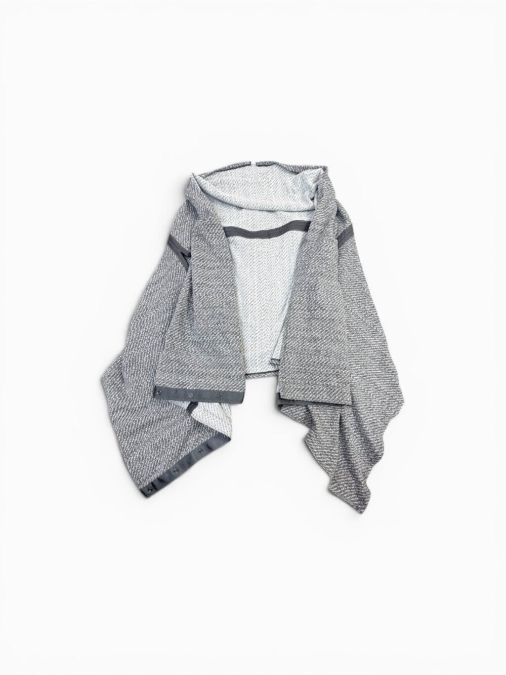 Lululemon Vinyasa Wrap Heathered Gray Snap Scarf Shawl One Size